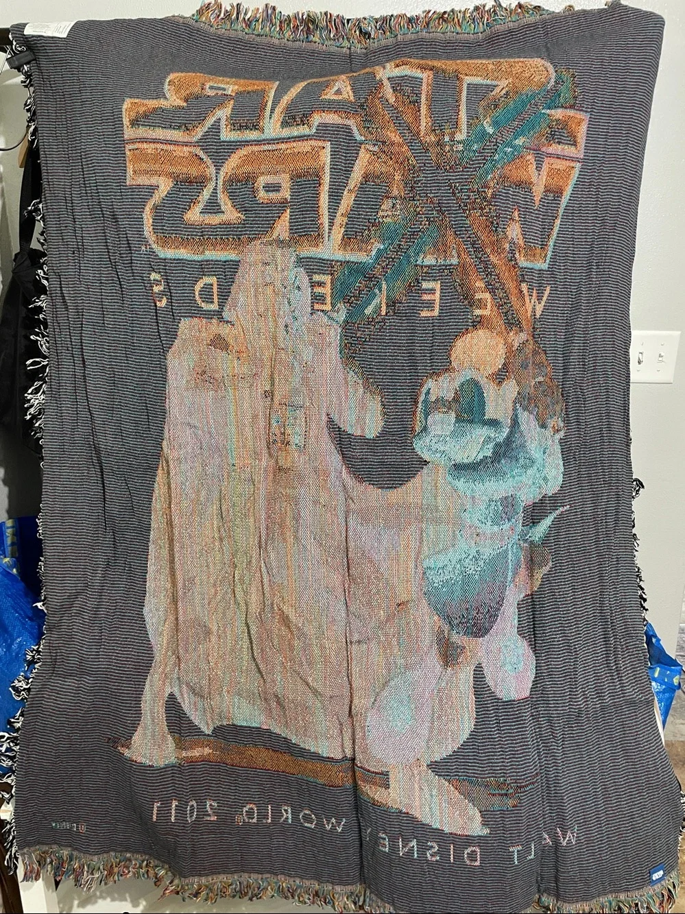 Walt Disney World Star Wars Mickey Mouse Obi Wan Kenobi Darth Vader Throw NWT